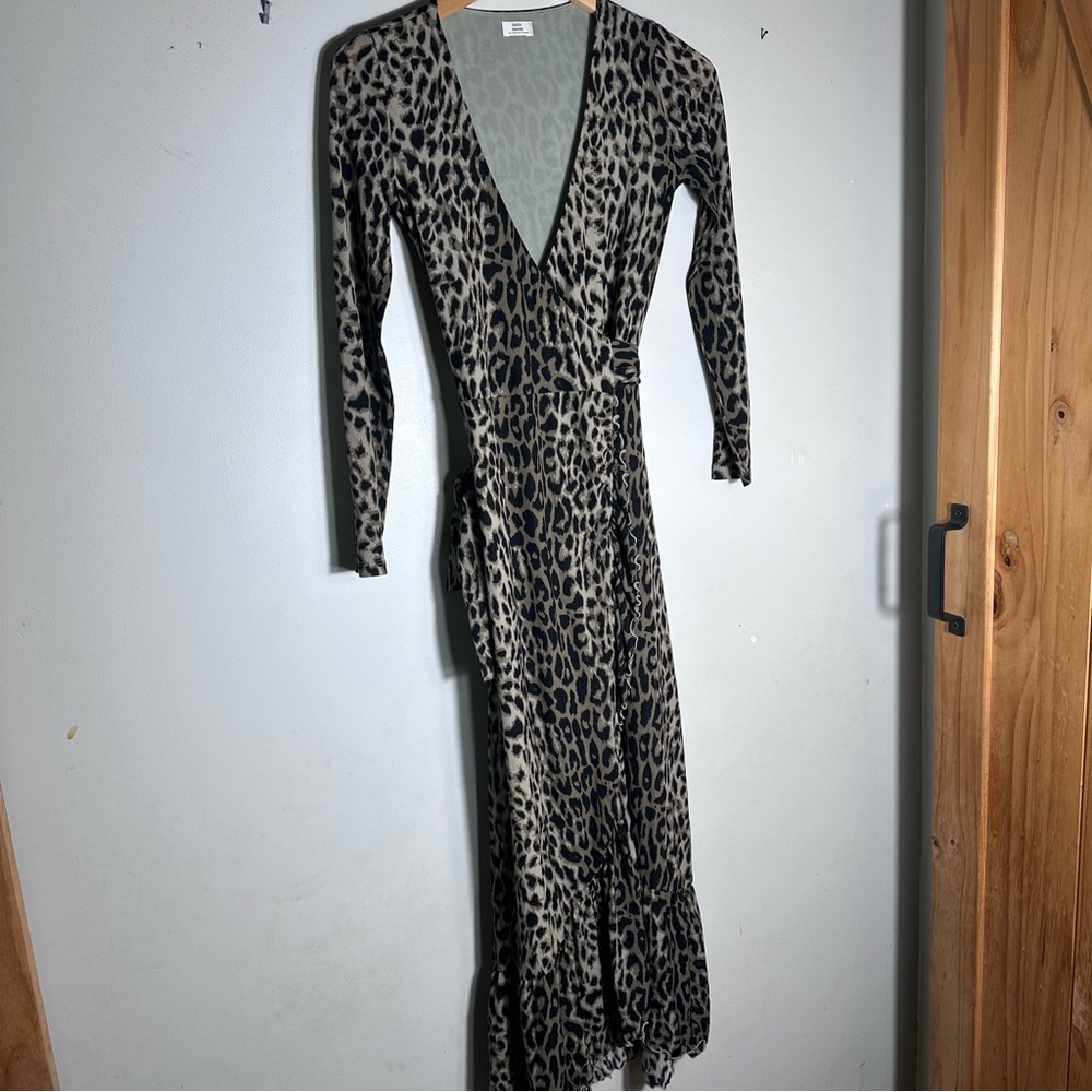 Aritzia Little Moon Celestial Leopard Print Long Sleeve Dress